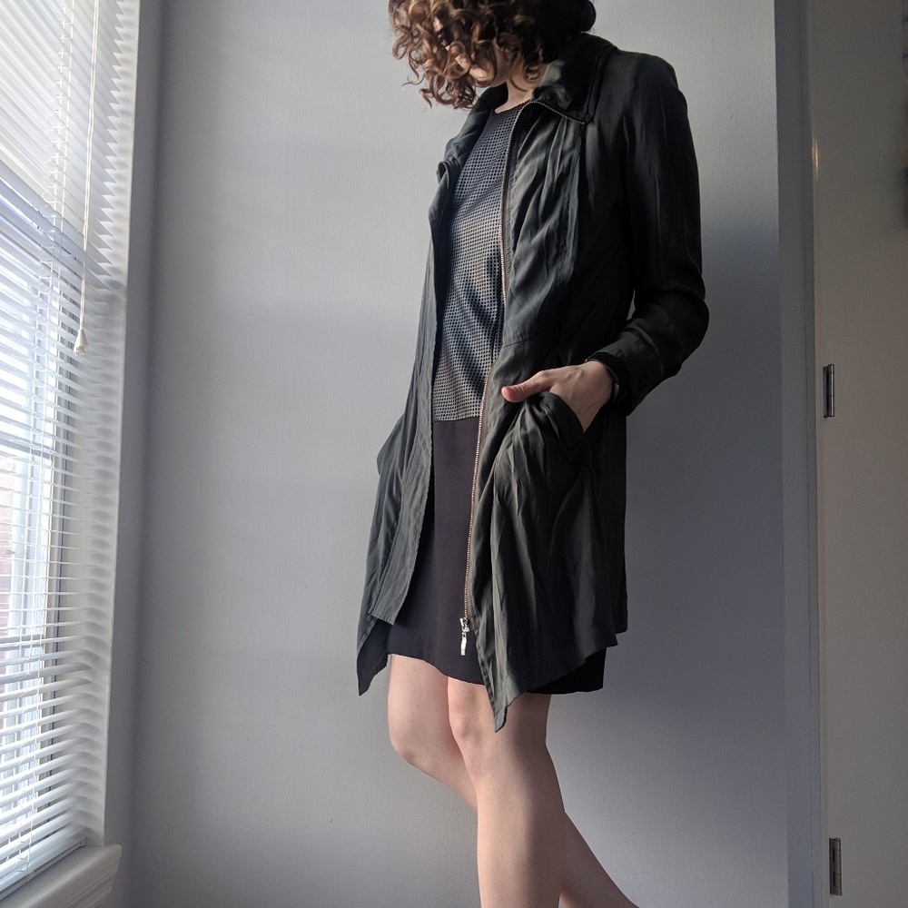 Boho Olive Green Duster Jacket